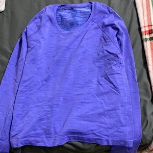 Lululemon heathered charged indigo cropped swiftly long sleeve